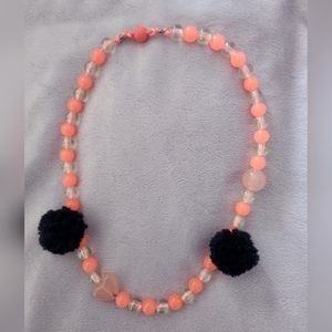 Girls Gymboree Polar Pink Heart and Pom Necklace